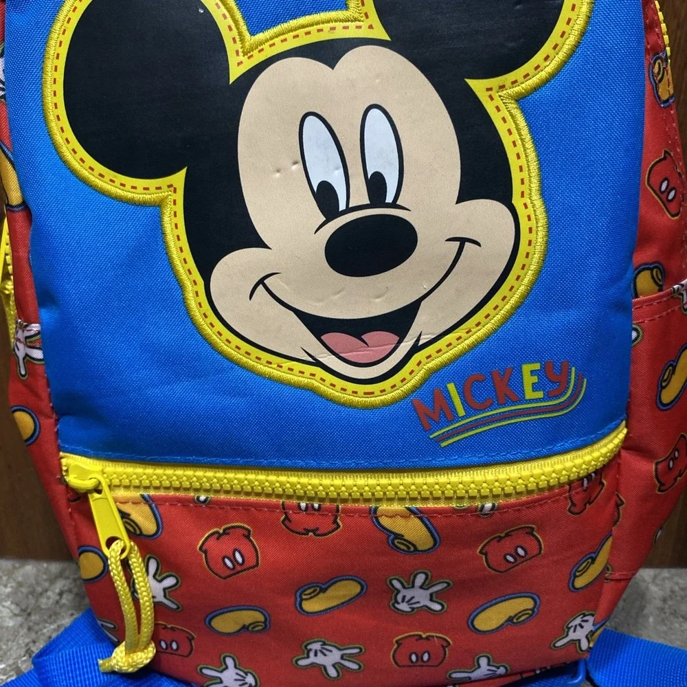 Disney Mickey Mouse Child Toddler Backpack Red &‎ Blue & Yellow Cute!